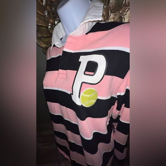 ZARA Patch Striped Polo Pink and Black, Unisex, Men size Small - Picture 13 of 15